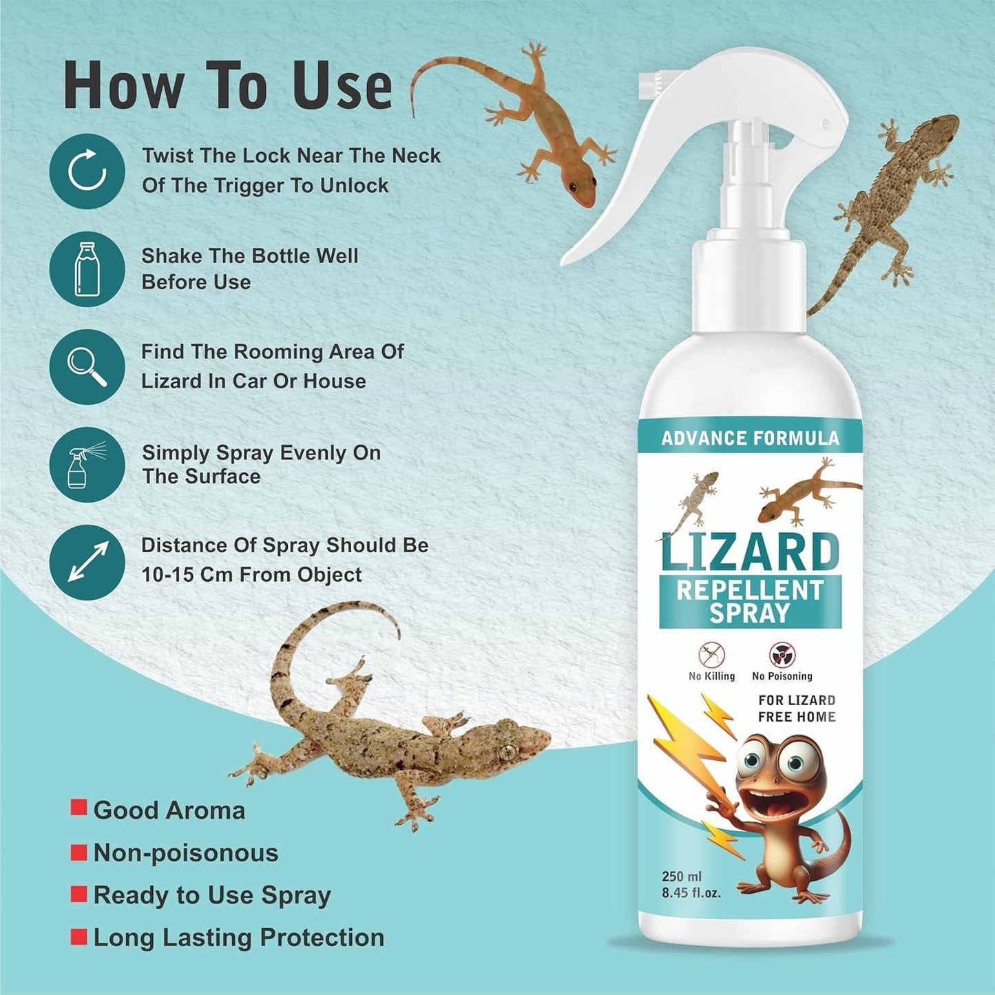 Lizard Repellent Spray (250ML | Buy 1 Get 1 Free)